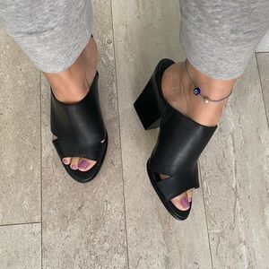 Calvin Klein Black Mule Wedge